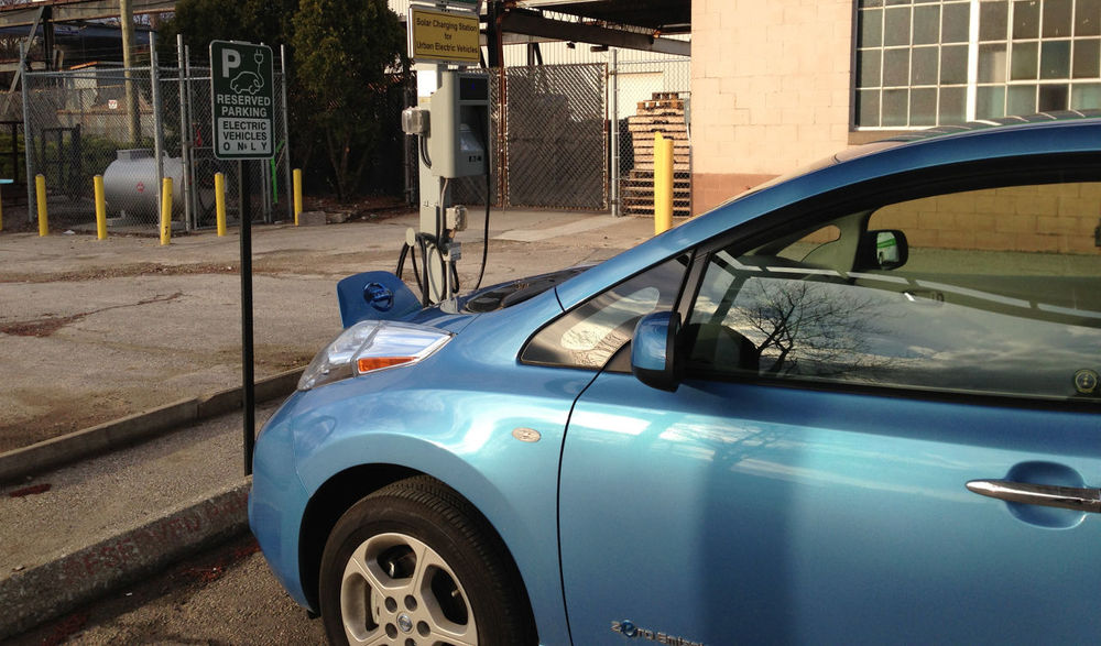 Electric car charging at the RET-Center in Windsor.